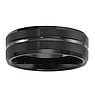 Bague en tungstne Tungstne Revtement PVD noir Bandes Rayures Zbrure