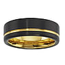 Bague en tungstne Tungstne Revtement PVD noir Revtement PVD (couleur or) Bandes Rayures Zbrure