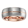 Tungsten Ring Tungsten  PVD-coating (gold color) Stripes Grooves Rills