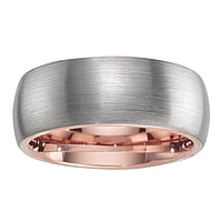 Wolfraam ring met PVD laag (goudkleurig). Breedte:8mm. Afgerond.