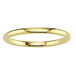 Tungsten Ring with PVD-coating (gold color). Width:2mm. Shiny. Rounded.