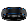 Tungsten Ring Tungsten  Black PVD-coating Stripes Grooves Rills