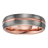 Tungsten Ring Tungsten  PVD-coating (gold color) Stripes Grooves Rills