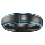 Tungsten Ring with Black PVD-coating. Width:6mm. Matt and stripped shinily .