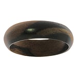 Fingerring with Tiger wood. Width:6mm. Simple. Rounded.