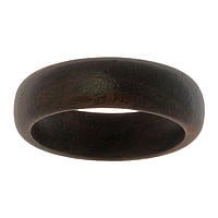 Fingerring with Sono wood. Width:6mm. Simple. Rounded.