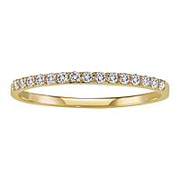 Gold ring with 14K gold and Lab grown diamond. Carat weight:0,18ct. Width:1,5mm. Stone(s) are fixed in setting. Shiny.