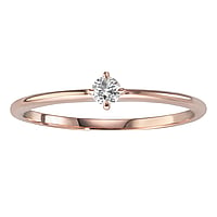 Echtgold Ring mit Labor Diamant. Breite:3mm. Karat:0,1ct. Stein(e) durch Fassung fixiert. Glnzend.