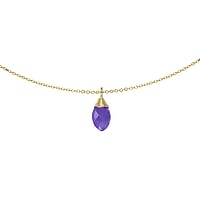 Collana in oro vero con Giada lavanda . Lunghezza:45cm-50cm. Larghezza:5mm. Lunghezza variabile.