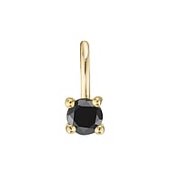 Echtgold Halsschmuck mit Schwarzer Diamant. Karat:0,06ct. Breite:2,8mm. se Quer-Durchmesser:1,9mm. se Lngs-Durchmesser:2,8mm. Lnge verstellbar. Glnzend.