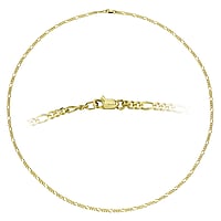 Collar de oro autntico Corte transversal:2,4mm. Dimetro transversal mnimo:2,4mm. Dimetro longitudinal mnimo:3,8mm. brillante. plano/a.