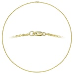 Collar de oro autntico Corte transversal:1,8mm. Dimetro transversal mnimo:1,8mm. Dimetro longitudinal mnimo:3,7mm. brillante.