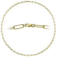 Echt gouden Ketting Breedte:3,8mm. Min. dwarsdoorsnede:3,8mm. Min. lengtedoorsnede:4mm. Glanzend.