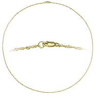Gold necklace with 14K gold. Width:1,5mm. Minimal transverse diameter:1,5mm. Minimal longitudinal diameter:3,8mm. Weight:2,11g. Shiny.