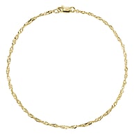 Genuine gold bracelet with 14K gold. Cross-section:1,5mm. Shiny.