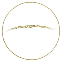 Collar de oro auténtico Corte transversal:2,3mm. Diámetro transversal mínimo:2,3mm. Diámetro longitudinal mínimo:3,9mm. brillante.