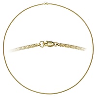 Collar de oro autntico Corte transversal:2mm. Dimetro transversal mnimo:2,3mm. Dimetro longitudinal mnimo:3,7mm. brillante.