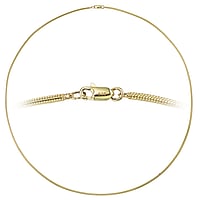 Collar de oro autntico Corte transversal:1,6mm. Dimetro transversal mnimo:2,1mm. Dimetro longitudinal mnimo:3,4mm. brillante.