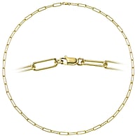 Genuine gold necklace with 14K gold. Width:3,8mm. Minimal transverse diameter:3,8mm. Minimal longitudinal diameter:4mm. Shiny.