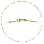Collar de oro Ancho:1,5mm. Diámetro transversal mínimo:1,5mm. Diámetro longitudinal mínimo:3,8mm. Peso:2,53g. brillante.