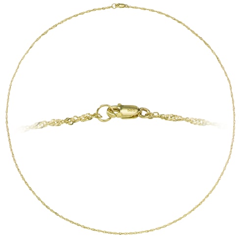Echtgold Halskette 53 1.5mm 1.5mm 3.8mm Glänzend BIJOUTERIA