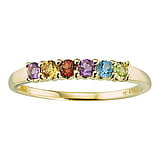 Gold ring 14K gold Peridot Blue Topaz Amethyst Garnet Yellow Citrine