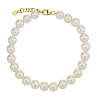 Genuine gold bracelet with 14K gold and Akoya pearl. Width:7mm. Length:+2cm. Adjustable length.