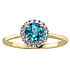 Gouden Ring Goud 14K Blauwe topaas Laboratorium diamant