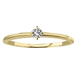 Gold ring with 14K gold and Lab grown diamond. Carat weight:0,01ct. Width:3mm. Stone(s) are fixed in setting. Shiny.