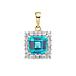Echtgold Halsschmuck Gold 14K Blauer Topas Labor Diamant