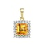 Collier en or vritable Or 14 ct Citrine jaune Diamant de laboratoire