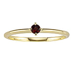 Echtgold Ring mit Granat. Breite:3mm. Stein(e) durch Fassung fixiert. Glnzend.