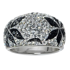 Bague argent Argent 925 Cristal Feuille Motif_floral