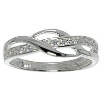 Zirconia silver ring Width:6,5mm. Shiny.  Wave
