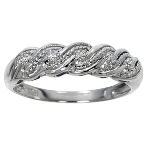 Silver ring Silver 925 zirconia Wave