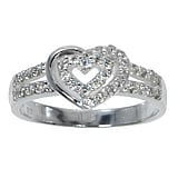 Bague argent Argent 925 Cristal Coeur Amour Love Amour