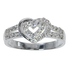 Silberring Silber 925 Kristall Herz Liebe Love Liebe