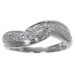 Bague argent Argent 925 Zircon Vague Onde Lame