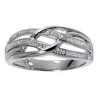 Silver ring with zirconia. Width:8mm. Shiny.  Wave