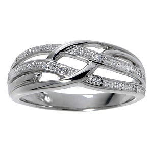 Silver ring Silver 925 zirconia Wave