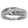 Silver ring Silver 925 zirconia Stripes Grooves Rills