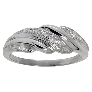 Silver ring Silver 925 zirconia Wave