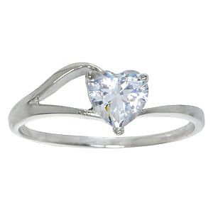 Bague en argent avec zirconium Argent 925 Zircon Coeur Amour