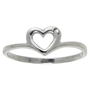 zilveren-ring Zilver 925 Kristal hart liefde