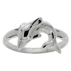 Silver ring Silver 925 Crystal Dolphin