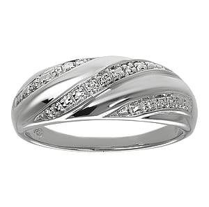 Silver ring Silver 925 zirconia Wave Stripes Grooves Rills