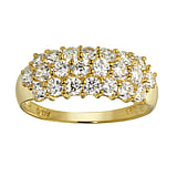 Silver ring Silver 925 Gold-plated zirconia