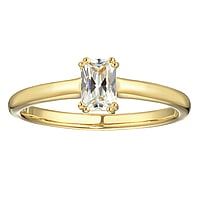 Silver ring with Gold-plated and zirconia. Width:4,6mm. Height:6,5mm. Stone(s) are fixed in setting. Shiny.