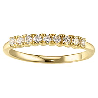 Silver ring with Gold-plated and zirconia. Width:3mm. Stone(s) are fixed in setting. Shiny.