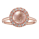 Bague argent Argent 925 Revtement PVD (couleur or) Zircon Quartz rose